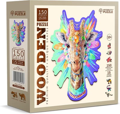 Houten Puzzel - Unieke Vormen - Concentratie Oefenen - 150 Delen - 18.9 x 26.8 cm