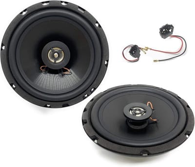 Autospeakers Set - Muziek Installatie - Auto Geluid Verbeteren - Originele Kabels - 16.5 cm - Zwart