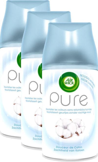 Air Wick Freshmatic Automatische Spray Luchtverfrisser - Pure Zachtheid van Katoen Navulling - 3 Stuks - Voordeelverpakking
