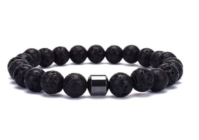 TVR-Wares® | Premium Kralen Armband 8mm | Lavasteen | maat M | 19cm