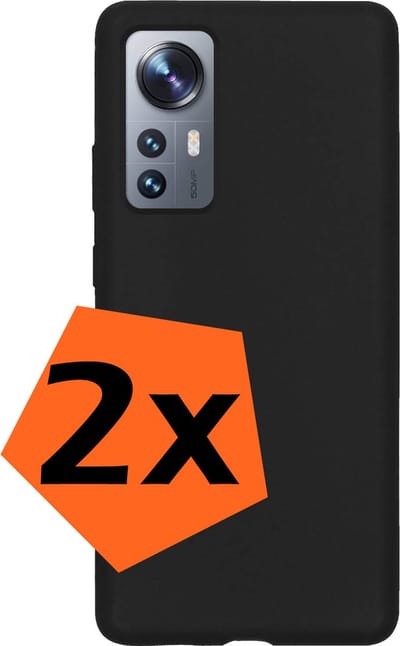 Hoes - 2 Stuks - Geschikt voor Xiaomi 12X - Sterk & Shockproof - Case Siliconen - Back Cover - Telefoon Hoes - Zwart