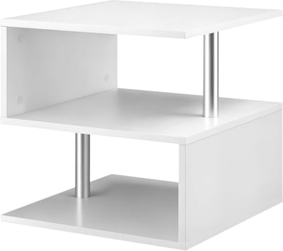 Salontafel - Bijzettafel Koffietafel - Woonkamer Meubel - Open Opbergruimte - 50x50x50 cm - Wit