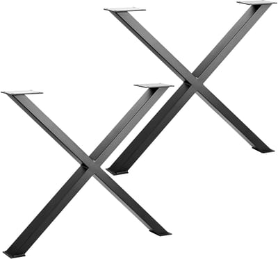 1 Paar Tafelonderstel X-vorm zwart mat Profiel 80 x 40 mm Hoogte: 710 mm Diepte 820 mm Bankonderstel industrieel design Tafelonderstel van SOTECH