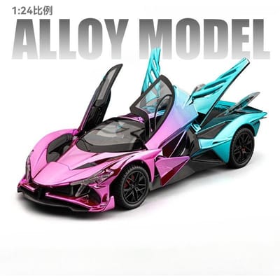 1:24 Evo Supercar Gegalvaniseerde Legering Spuitgiet Speelgoedauto Model Geluid En Licht Kinderspeelgoed Verzamelaarsobjecten Verjaardagscadeaus