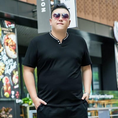 Zomer Korte Mouw Ronde Hals Heren T-shirt Plus Dik Plus Size Halve Mouw Puur Zwart Dikke Man Onderhemd Extra Groot 7XL
