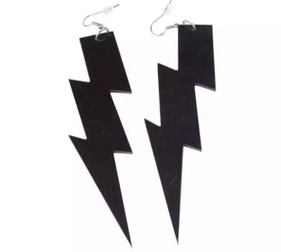 Akyol Oorbellen zwarte bliksemschicht- zwart - oorbel- Cadeau- neon zwarte oorbellen-leuke neon zwarte oorbellen-Sieraad bliksem neon oorbellen– zwarte oorbel -foute feest-foute party-carnaval-90s -90´s -dames-kleur-verjaardag-cadeau