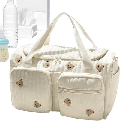Mommertas - Luier Organizer - Baby Benodigdheden - Vrolijk Beer Design - 48x22x26 cm - Multicolor