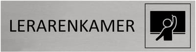 CombiCraft aluminium deurbordje Lerarenkamer - 165 x 45 mm met tape