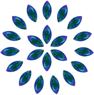 Strass-steentjes, 30 stuks, 7 x 15 mm, glitterstenen voor textiel, paardenoogvorm, kristalstenen om te knutselen, voor het maken van sieraden, knutselbenodigdheden (glanzend