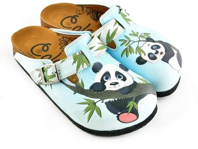 Goby Bamboo Panda Dames Clogs – Handmade – Vegan Leer – Maat 36