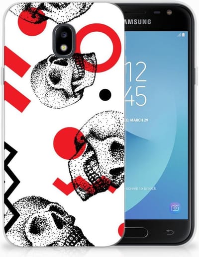 Silicone Back Case Samsung Galaxy J3 2017 Skull Red