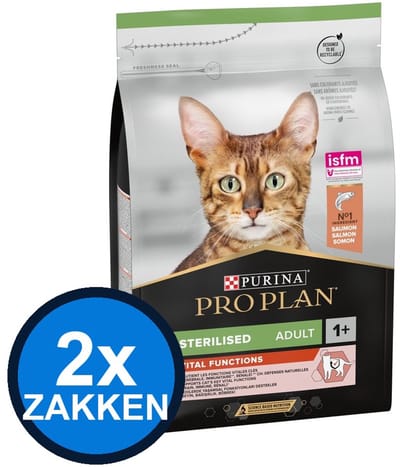 2x Pro Plan - Adult Sterilised Vital Functions Zalm - Kattenvoer Droogvoer - 3 kg