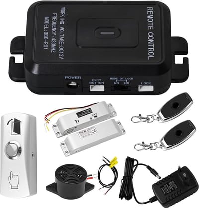 Slim Toegangscontrolesysteem - Elektrisch Deurslot - Thuis Garage Kantoor - Afstandsbediening Ontgrendeling - 20x15x10cm - Zwart