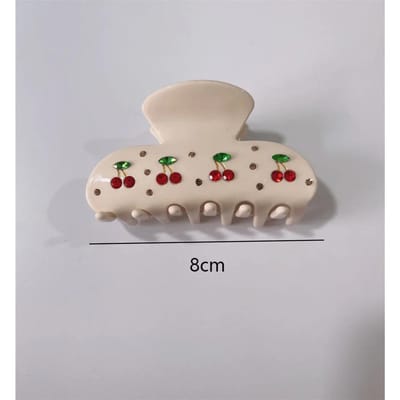 8cm Fruit Kersen Haarklauw voor Vrouwen Elegante Acetaat Klauwclip Populaire Haarspelden Haaraccessoires gray