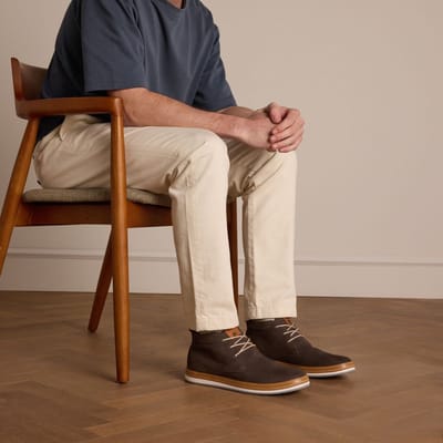 No Stress - Heren - Taupe nubuck veterboots - Maat 40