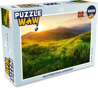 Puzzel Gras - Heuvels - Zon - Natuur - Landschap - Legpuzzel - Puzzel 1000 stukjes volwassenen