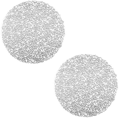 Dailygoods- Placemat Ronde Anti-verbranding - 2 Stuks - Gebroken Bladmotief - Waterdicht - Warmte-isolerend - Hoogwaardig PVC - Tafelmat