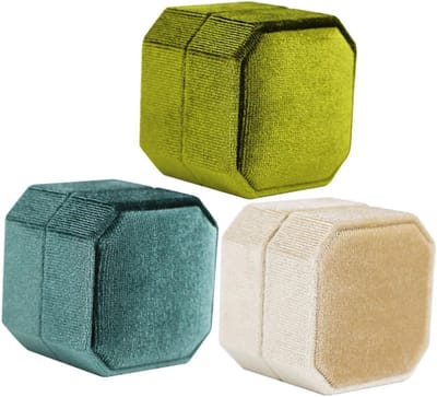 Juwelendoosje Set - Ring Verpakking - Bijzondere Gelegenheden - Zachte Corduroy Afwerking - 5x5x4cm - Diverse Kleuren