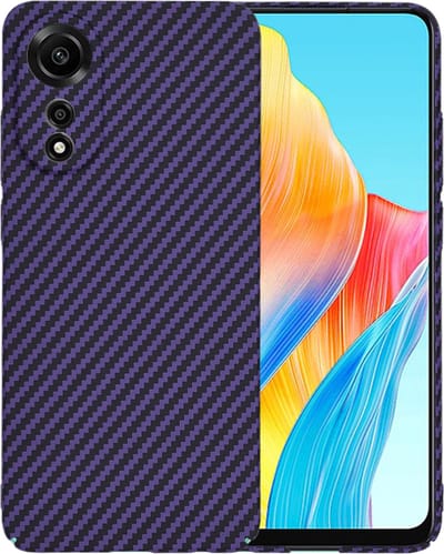 Hoesje geschikt voor Oppo A78 4G - Techsuit Carbonite FiberShell Carbon Back Cover - Paars