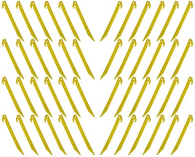 Dailygoods- Tent Haringen 22,5 cm - 48 Stuks - Duurzaam Kunststof - Antislip Haak - Robuust Ontwerp - Voor Kamperen en Tuindecoratie - Grondpinnen
