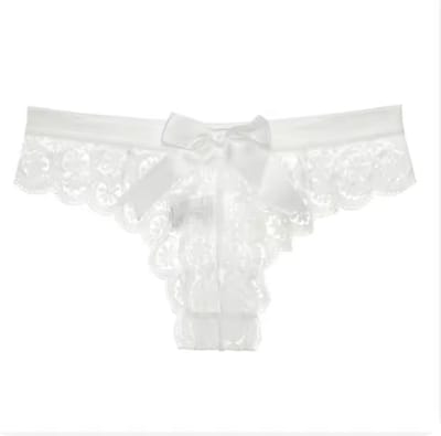 Kanten String - Sexy Ondergoed - Kanten Lingerie - Lace Thong - 3 Stuks - Maat M - Wit