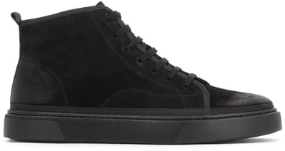 Black sneakers with ankle-length upper