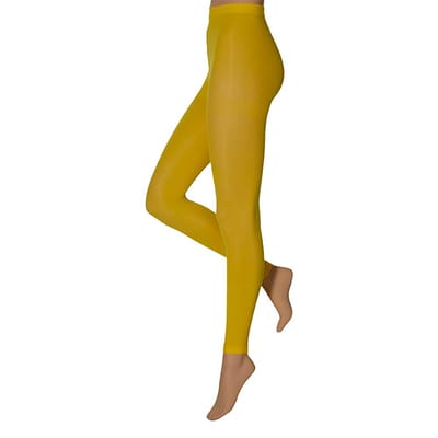 Apollo - Dames party legging - 60 denier - Geel - Maat L/XL - Neon Legging - Gekleurde legging - Legging carnaval