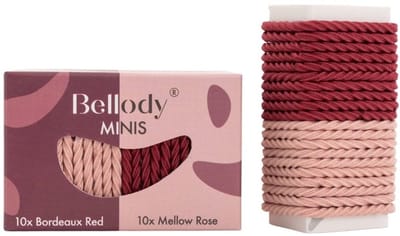Bellody - Haargummie Mini Elastiek - Rood en Roze