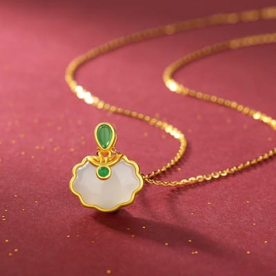 S925 Sterling Zilver Qinghai Hetian Jade Hanger Vrouwelijk Retro Ruyi Slot Dames Moederdag Ketting Hanger pink