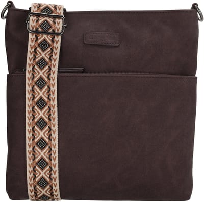Beagles Malaga Crossbody Schoudertas met Trendy Schouderband - Donkerbruin
