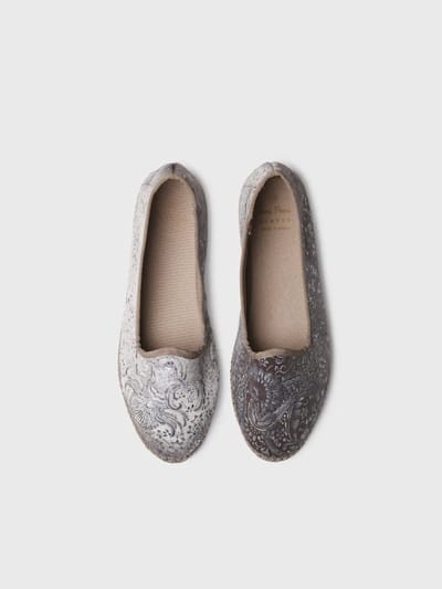 Dames ballerina's van fluweeljacquard | CATIA
