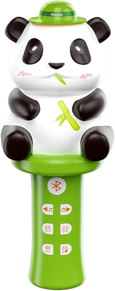 Karaokemicrofoon Kinderen - Muziek Speelgoed - Zingen en Spelen - Draadloze Functie - 9x22 cm - Panda Design
