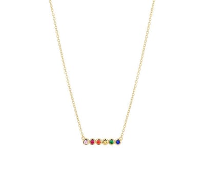 YO&NO - Ketting - Zilver verguld - Anker -  Zirkonia - 1,3mm - 40 - 42 - 44 cm - Sieraden vrouw - Zilver 925