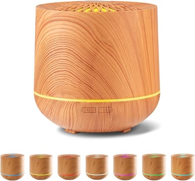 luchtbevochtigers - luchtbevochtiger met aromatherapie - 300ml Diffuser -lucht bevochtiger - luchtbevochtiger slaapkamer - 7 kleuren LED-licht en automatische uitschakeling- Essentiële oliediffuser voor thuis en op kantoor (lichte kleurr)