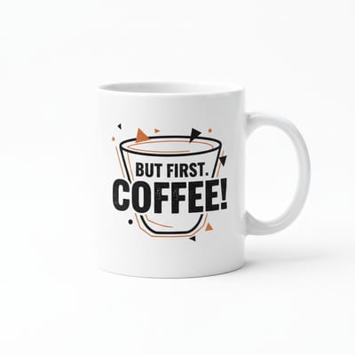 “But First, Coffee!” Mok – Motiverende Koffieliefhebbers Mok 330 ml – Perfect Cadeau voor Coffeefans