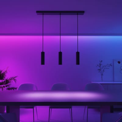 Calex Slimme Hanglamp - Smart GU10 - 3-Lichts Tube - Industrieel - Mat Zwart - Aluminum