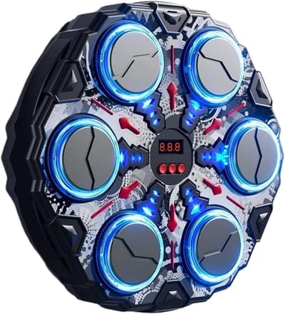 Muziek Boksmachine - Interactieve Trainer - Fitness Thuis - Intelligente Muziekverbinding - 33 x 33 cm - Zilver