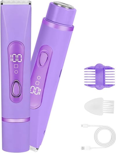 carmdering - Dames Elektrische Epilator - 2-in-1 Dual Head Shaver - Multifunctionele Ontharer - Verwijdering Gezicht En Lichaam - Roestvrij Staal Klingen - Pijnloze En Huidvriendelijke Rasuur - Ideaal Voor Reizen En Dagelijks Gebruik - 1 Stuk