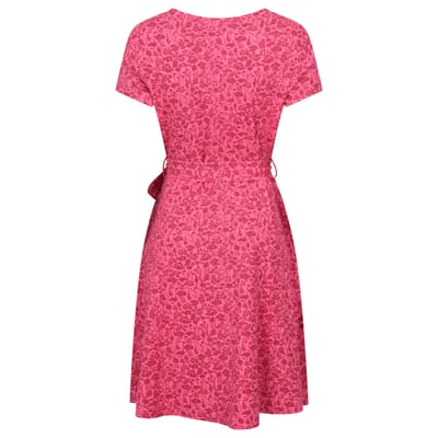 Mountain Warehouse Dames Santorini Bloemen Jersey Wikkeljurk (Rood)