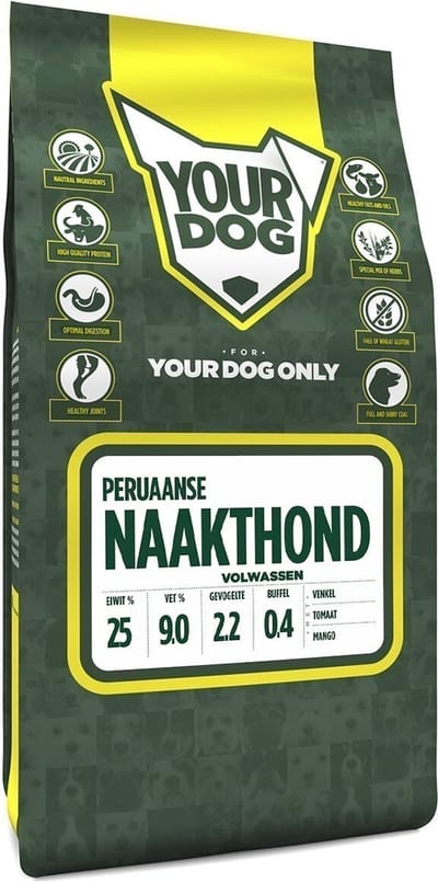 Yourdog Peruaanse naakthond Rasspecifiek Adult Hondenvoer 6kg | Hondenbrokken