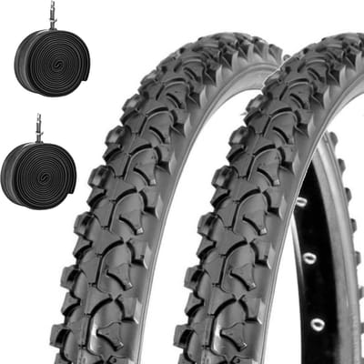 2 Mountainbike Banden 26 x 1.90 Zwart Inclusief Binnenbanden Fiets