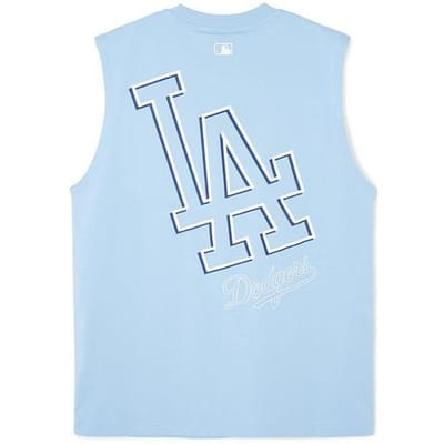 MLB SS24 Los Angeles Dodgers Impression Logo Col Rond Décontracté Ample Sport Léger Respirant Sans Manches Gilet Gilet Unisexe Bleu Ciel 3ATKB0343-07SBS XL white