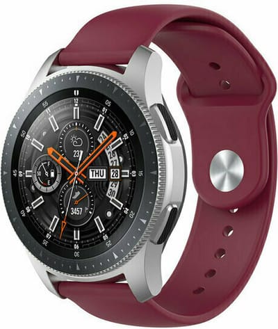 By Qubix - 22mm - Rubberen sportband - Bordeaux - geschikt voor Huawei Watch 3 / 4 / 5 (pro) - 46mm & geschikt voor Huawei Watch GT / GT 2 / GT 3 (pro) / GT 4 (pro) / GT 5 (pro) / GT 6 (pro) 46mm / Ultimate / Ultimate 2