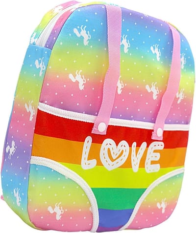 Poppendrager - Draagzak Poppen - Rollenspel - Verstelbare banden - 30 x 26 cm - Regenboog