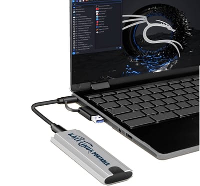 Draagbare externe SSD M.2 met Kali Linux E-hacking voorgeïnstalleerd + AnonSurf Module