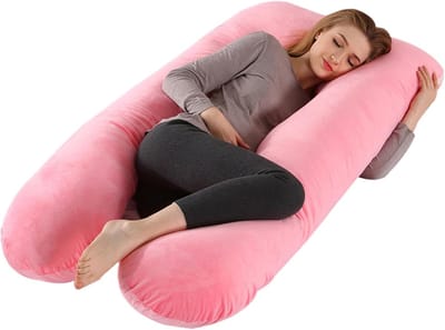 Zwangerschapskussen - Maternity kussen U-vorm - Comfortabel slapen - Ergonomisch U-vormig design - 130 x 70 cm - roze