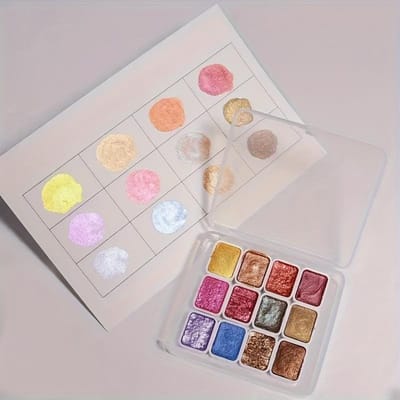 1 boîte de peinture aquarelle solide nacrée faite à la main Convient aux artistes adultes pour la peinture à l'aquarelle peinture à l'aquarelle nacrée B