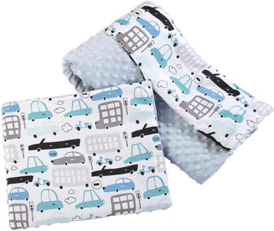Multifunctionele Kinderdeken met Kussen - 100% Katoen Minky - Wieg & Kinderwagen Set 75x100 + 35x30 cm