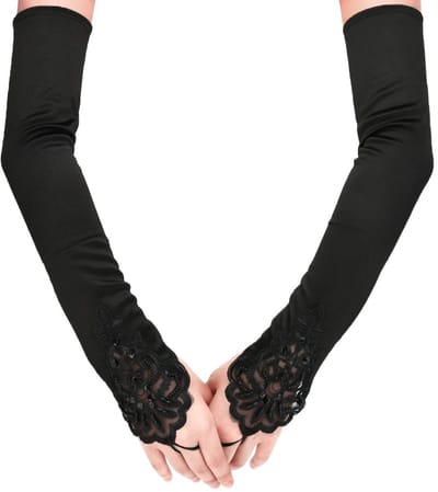 Dailygoods- Handschoenen Dames - Vingerloze Handschoenen - Satijnen Handschoenen - Rekbare Handschoenen - Lange Handschoenen - Opera Handschoenen