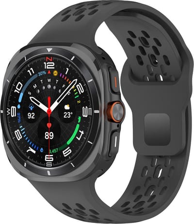 Siliconen bandje - geschikt voor Samsung Galaxy Watch Ultra (47mm) / Ultra 2025 (47mm) - zwart